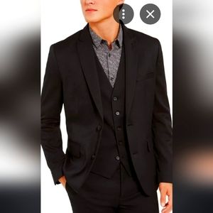 INC International Concepts Mens Onyx 2 button Slim Fit, XS Black Blazer Jacket